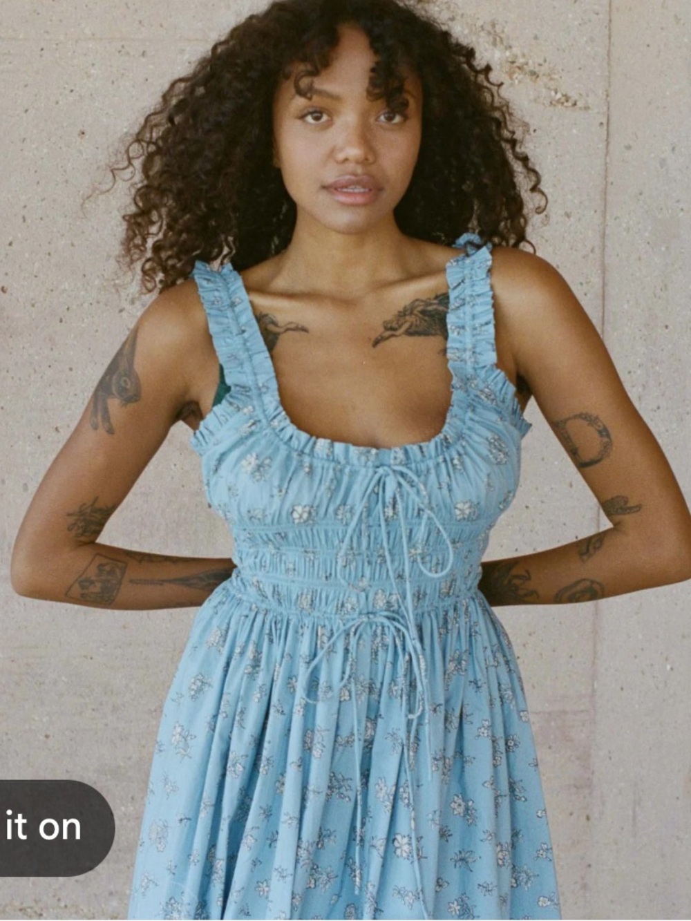Dôen Emmaretta Dress in Sky Bouton de Rose